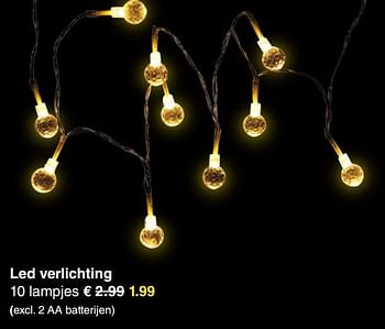 Aanbiedingen Led verlichting - Huismerk - Wibra - Geldig van 13/11/2016 tot 26/11/2016 bij Wibra