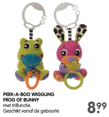 Aanbiedingen Peek-a-boo wiggling frog of bunny - Playgro - Geldig van 13/11/2016 tot 27/11/2016 bij Prenatal