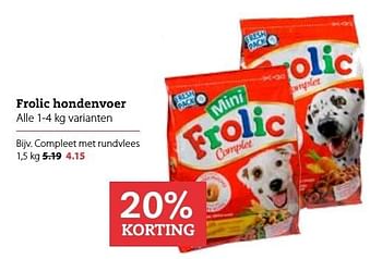 Aanbiedingen Frolic hondenvoer compleet met rundvlees - Frolic - Geldig van 13/11/2016 tot 27/11/2016 bij Boerenbond