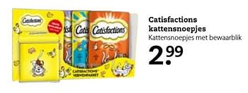 Aanbiedingen Catisfactions kattensnoepjes kattensnoepjes met bewaarblik - Catisfactions - Geldig van 13/11/2016 tot 27/11/2016 bij Boerenbond