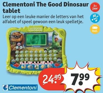 Aanbiedingen Clementoni the good dinosaur tablet - Clementoni - Geldig van 20/11/2016 tot 27/11/2016 bij Kruidvat