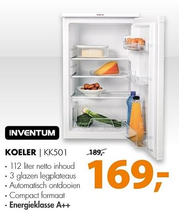 Aanbiedingen Inventum koeler kk501 - Inventum - Geldig van 20/11/2016 tot 27/11/2016 bij Expert
