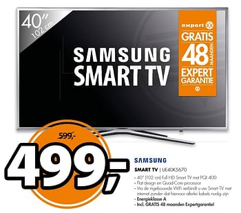 Aanbiedingen Samsung smart tv ue40k5670 - Samsung - Geldig van 20/11/2016 tot 27/11/2016 bij Expert