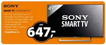Aanbiedingen Sony smart tv kdl49wd759 - Smart - Geldig van 20/11/2016 tot 27/11/2016 bij Expert