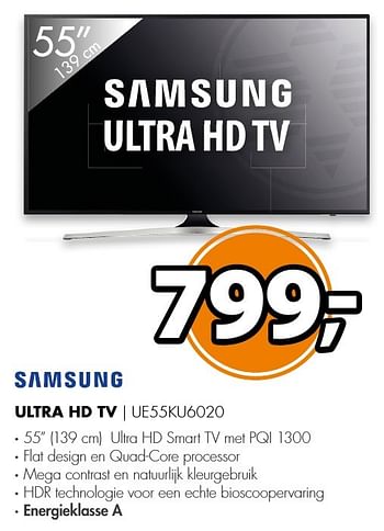 Aanbiedingen Samsung ultra hd tv ue55ku6020 - Samsung - Geldig van 20/11/2016 tot 27/11/2016 bij Expert