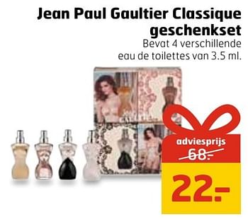 Aanbiedingen Jean paul gaultier classique geschenkset - Jean Paul Gaultier - Geldig van 20/11/2016 tot 27/11/2016 bij Trekpleister
