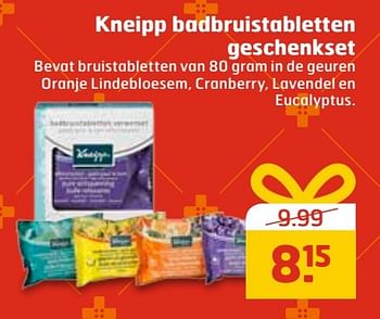Aanbiedingen Kneipp badbruistabletten geschenkset - Kneipp - Geldig van 20/11/2016 tot 27/11/2016 bij Trekpleister