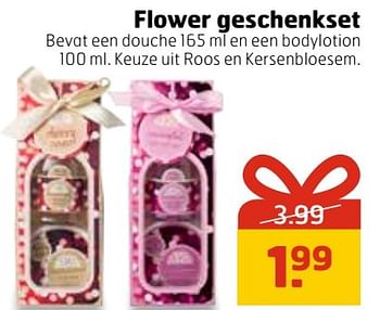 Aanbiedingen Flower geschenkset - Huismerk - Trekpleister - Geldig van 20/11/2016 tot 27/11/2016 bij Trekpleister