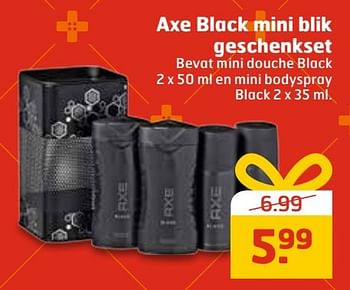 Aanbiedingen Axe black mini blik geschenkset - Axe - Geldig van 20/11/2016 tot 27/11/2016 bij Trekpleister