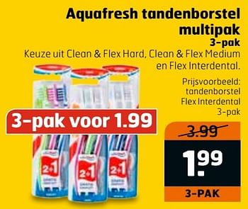 Aanbiedingen Tandenborstel flex interdental - Aquafresh - Geldig van 20/11/2016 tot 27/11/2016 bij Trekpleister