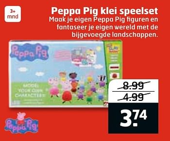 Aanbiedingen Peppa pig klei speelset - Peppa  Pig - Geldig van 20/11/2016 tot 27/11/2016 bij Trekpleister