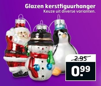Aanbiedingen Glazen kerstfiguurhanger - Huismerk - Trekpleister - Geldig van 20/11/2016 tot 27/11/2016 bij Trekpleister