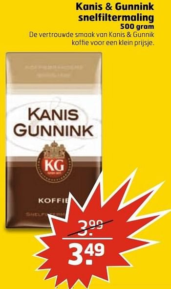 Aanbiedingen Kanis + gunnink snelfiltermaling - Kanis Gunnink - Geldig van 20/11/2016 tot 27/11/2016 bij Trekpleister