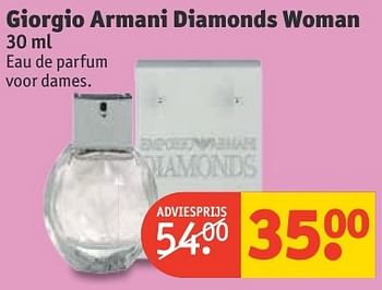 Aanbiedingen Giorgio armani diamonds woman - Giorgio Armani - Geldig van 20/11/2016 tot 27/11/2016 bij Kruidvat