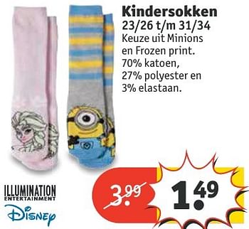 Aanbiedingen Kindersokken - Disney - Geldig van 20/11/2016 tot 27/11/2016 bij Kruidvat