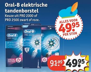 Aanbiedingen Oral-b elektrische tandenborstel - Oral-B - Geldig van 20/11/2016 tot 27/11/2016 bij Kruidvat