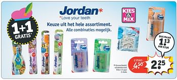 Aanbiedingen Jordan tandenborstel kids - Jordan - Geldig van 20/11/2016 tot 27/11/2016 bij Kruidvat