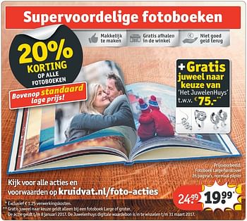 Aanbiedingen Supervoordelige fotoboeken - Huismerk - Kruidvat - Geldig van 20/11/2016 tot 27/11/2016 bij Kruidvat