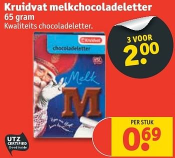 Aanbiedingen Kruidvat melkchocoladeletter - Huismerk - Kruidvat - Geldig van 20/11/2016 tot 27/11/2016 bij Kruidvat