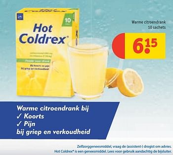 Aanbiedingen Warme citroendrank - Hot Coldrex - Geldig van 20/11/2016 tot 27/11/2016 bij Kruidvat