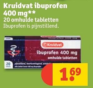 Aanbiedingen Kruidvat ibuprofen - Huismerk - Kruidvat - Geldig van 20/11/2016 tot 27/11/2016 bij Kruidvat