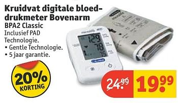 Aanbiedingen Kruidvat digitale bloeddrukmeter bovenarm bpa2 classic - Huismerk - Kruidvat - Geldig van 20/11/2016 tot 27/11/2016 bij Kruidvat