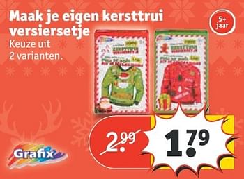 Aanbiedingen Maak je eigen kersttrui versiersetje - Grafix - Geldig van 20/11/2016 tot 27/11/2016 bij Kruidvat
