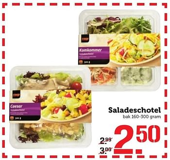 Aanbiedingen Saladeschotel - Huismerk - Coop - Geldig van 21/11/2016 tot 27/11/2016 bij Coop