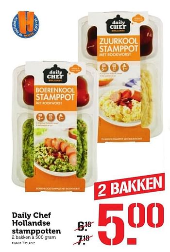 Aanbiedingen Daily chef hollandse stamppotten - Daily chef - Geldig van 21/11/2016 tot 27/11/2016 bij Coop