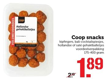 Aanbiedingen Coop snacks - Huismerk - Coop - Geldig van 21/11/2016 tot 27/11/2016 bij Coop