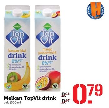 Aanbiedingen Melkan topvit drink - Melkan - Geldig van 21/11/2016 tot 27/11/2016 bij Coop