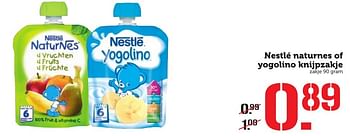 Aanbiedingen Nestlé naturnes of yogolino knijpzakje - Nestlé - Geldig van 21/11/2016 tot 27/11/2016 bij Coop