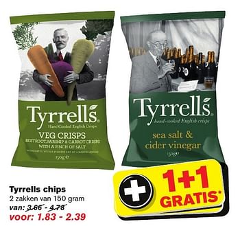 Aanbiedingen Tyrrells chips - Tyrrells - Geldig van 23/11/2016 tot 29/11/2016 bij Hoogvliet