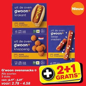Aanbiedingen G`woon ovensnacks - Gâ€™woon - Geldig van 23/11/2016 tot 29/11/2016 bij Hoogvliet