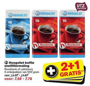 Aanbiedingen Hoogvliet koffie snelfi ltermaling - Huismerk - Hoogvliet - Geldig van 23/11/2016 tot 29/11/2016 bij Hoogvliet