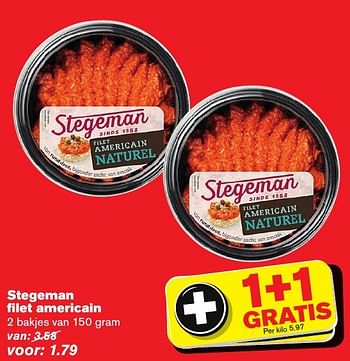 Aanbiedingen Stegeman filet americain - Stegeman - Geldig van 23/11/2016 tot 29/11/2016 bij Hoogvliet