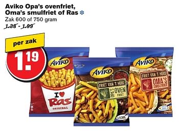 Aanbiedingen Aviko opa`s ovenfriet, oma`s smulfriet of ras - Aviko - Geldig van 23/11/2016 tot 29/11/2016 bij Hoogvliet