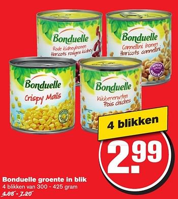 Aanbiedingen Bonduelle groente in blik - Bonduelle - Geldig van 23/11/2016 tot 29/11/2016 bij Hoogvliet