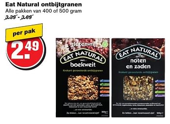 Aanbiedingen Eat natural ontbijtgranen - Eat Natural - Geldig van 23/11/2016 tot 29/11/2016 bij Hoogvliet