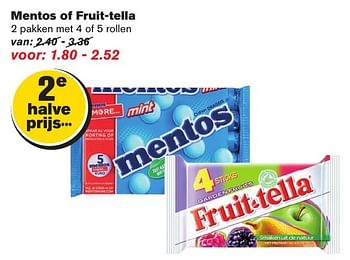 Aanbiedingen Mentos of fruit-tella - Huismerk - Hoogvliet - Geldig van 23/11/2016 tot 29/11/2016 bij Hoogvliet