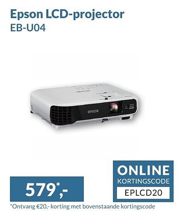 Aanbiedingen Epson lcd-projector eb-u04 - Epson - Geldig van 04/11/2016 tot 30/11/2016 bij Alternate