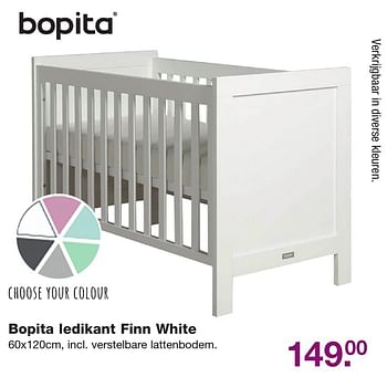 Aanbiedingen Bopita ledikant finn white - Bopita - Geldig van 11/11/2016 tot 04/12/2016 bij Baby & Tiener Megastore