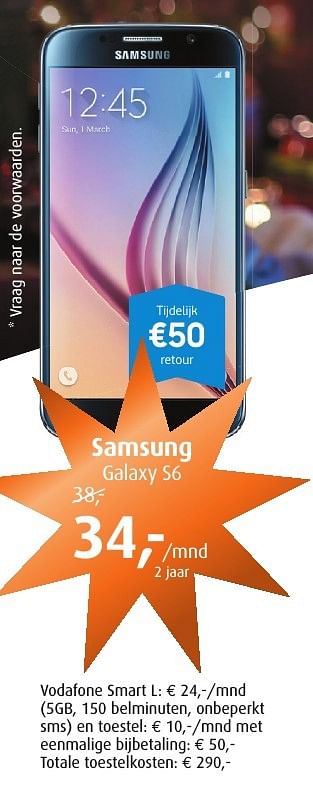 Aanbiedingen Samsung galaxy s6 - Samsung - Geldig van 11/11/2016 tot 04/12/2016 bij Belcompany