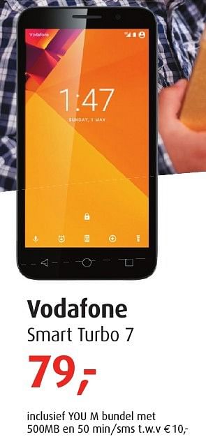 Aanbiedingen Vodafone smart turbo 7 - Vodafone - Geldig van 11/11/2016 tot 04/12/2016 bij Belcompany