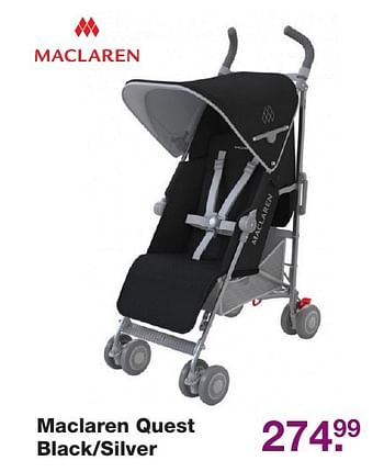 Aanbiedingen Maclaren quest black-silver - Maclaren - Geldig van 11/11/2016 tot 04/12/2016 bij Baby & Tiener Megastore