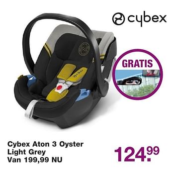 Aanbiedingen Cybex aton 3 oyster light grey - Cybex - Geldig van 11/11/2016 tot 04/12/2016 bij Baby & Tiener Megastore