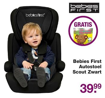 Aanbiedingen Bebies first autostoel scout zwart - bebiesfirst - Geldig van 11/11/2016 tot 04/12/2016 bij Baby & Tiener Megastore