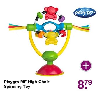Aanbiedingen Playgro mf high chair spinning toy - Playgro - Geldig van 11/11/2016 tot 04/12/2016 bij Baby & Tiener Megastore