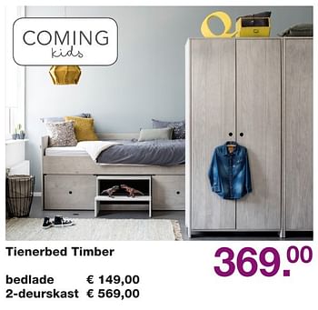 Aanbiedingen Tienerbed timber - Coming Kids - Geldig van 11/11/2016 tot 04/12/2016 bij Baby & Tiener Megastore