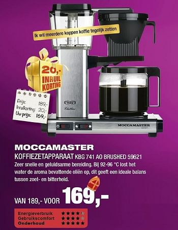 Aanbiedingen Moccamaster koffiezetapparat kbg741 ao brushed 59621 - Moccamaster - Geldig van 21/11/2016 tot 04/12/2016 bij Electro World
